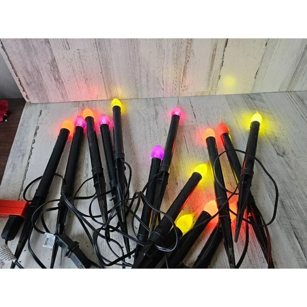 Vintage candle stake Halloween‎ light up pathway set vintage